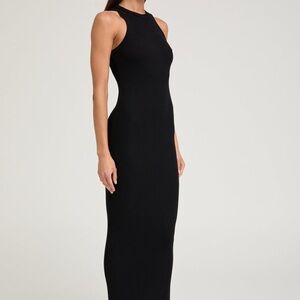 SIMON MILLER RIB Black Racer Maxi Dress, XS